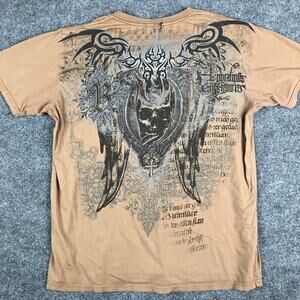 Brad Butter TShirt Mens XL Brown Graphic VNeck Distressed Vintage Style